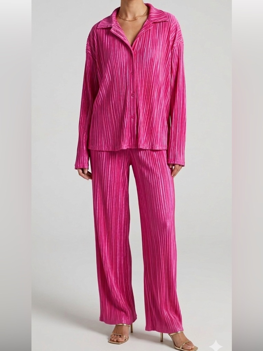 Fuchsia Pleated Matching Lounge Set - Size L